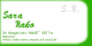 sara mako business card